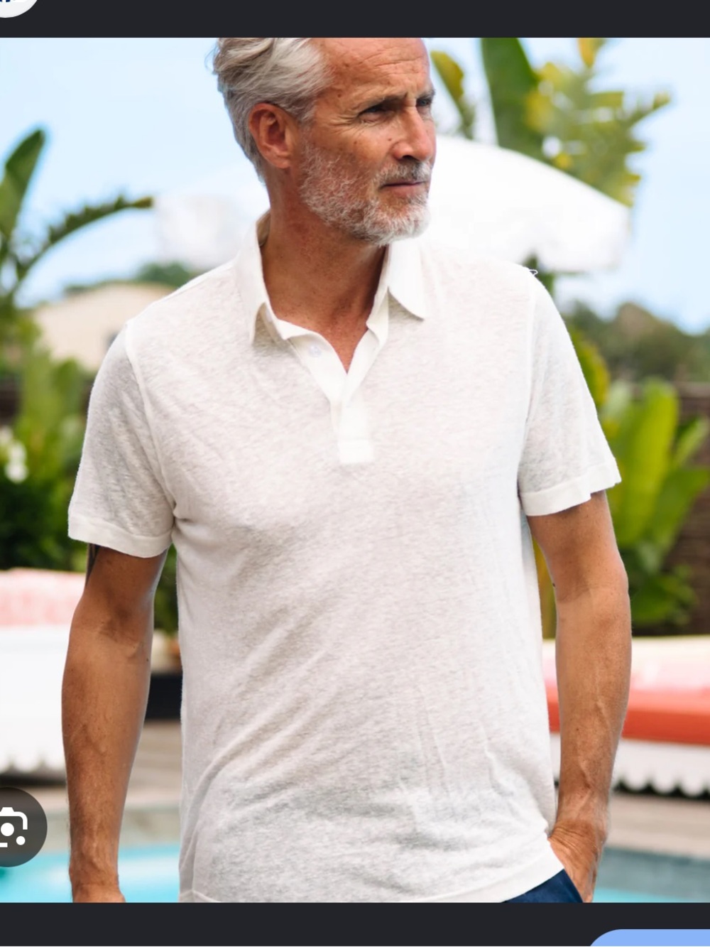 Les Canebiers St. Tropez Shirt - white 100% cotton polo